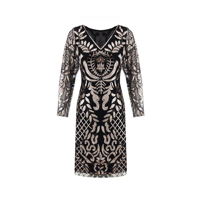Casual Dresses V-neck Long-Sleeve Tulle Embroider Evening Beaded Art Dec Dress Elegant Vintage 1920s Party Great Gatsby Sequin DressCasual, Green
Casual Dresses V-neck Long-Sleeve Tulle Embroider Evening Beaded Art Dec Dress Elegant Vintage 1920s Party Great Gatsby Sequin DressCasual, Green