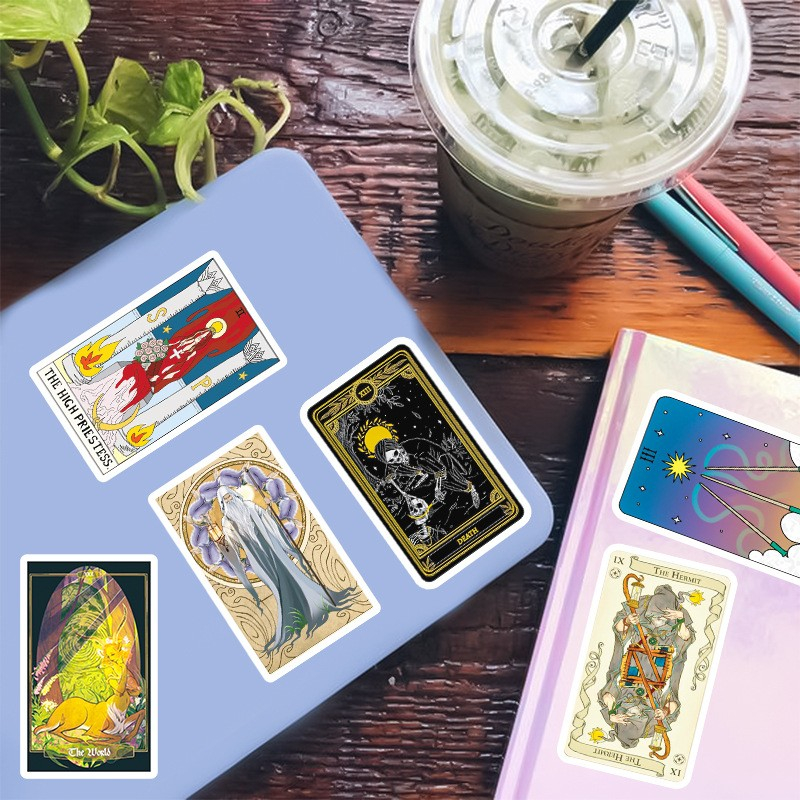 50Pcs Tarot Card Stickers Prediction Card Graffiti Kids Motorcycle Skateboard Bicycle Decal