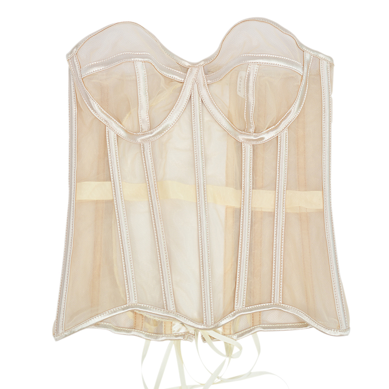 Women Ultra Lightweight Sexy Mesh Bridal Corset Bustier 2022 Spring New Goth Casual Vintage Slim Body Belts Streetwear See Through Corset XXS-5XL