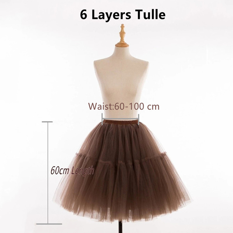 MisShow 6 Layers Chiffon Women Tutu Short Skirt High Waist Mesh Soft Tulle Puffy Pettiskirt Prom Ball Gown Party Dance 220322