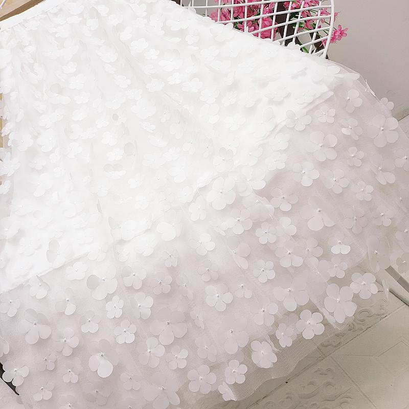 Summer Mesh Pleated A Lien Long Women Skirts Fashion Elastic High Waist Casual Tulle Female Harajuku White 2024