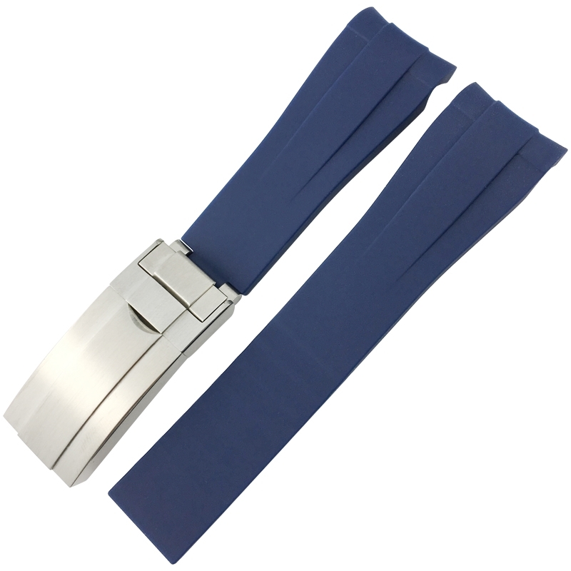 20mm 21mm 19mm 22mm Soft Rubber Watch band fit for Rolex Submariner GMT Silicone Strap Waterproof Watchband Tools 220624