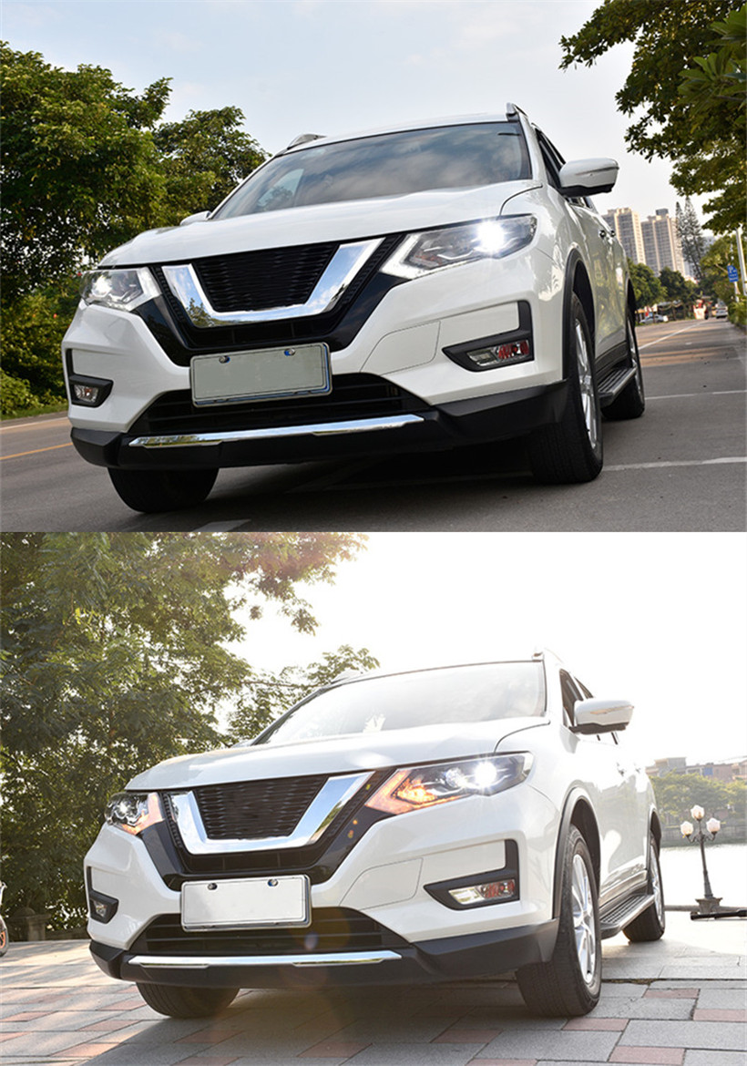 2PCS LED Headlights For Nissan X-Trail 20 17-20 20 Car Lights Angel Eyes Xenon HID KIT Fog Lights Daytime Running Light