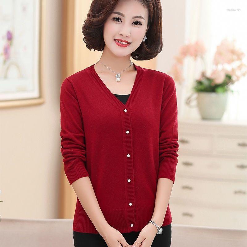 Women's Knits & Tees Women's Spring Autumn V-neck Cardigan Jackets Female Middle-aged Sweater Coats Casual Thin Knitted Outerwear Q302Wo, Burgundy
Women's Knits & Tees Women's Spring Autumn V-neck Cardigan Jackets Female Middle-aged Sweater Coats Casual Thin Knitted Outerwear Q302Wo, Burgundy