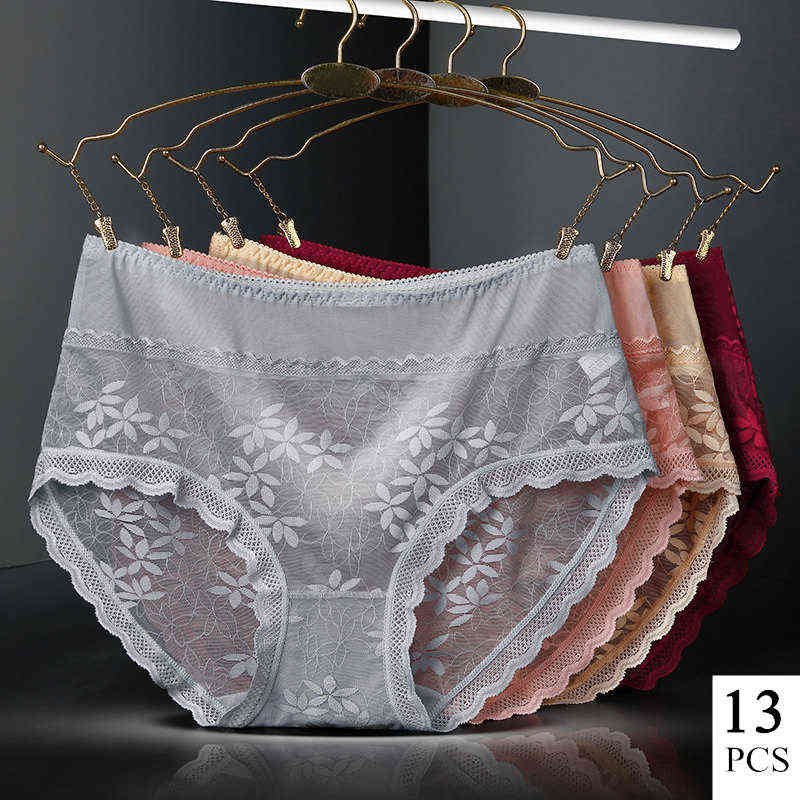 13PCS Women Sexy Lace Panties Lady Big Briefs High Waist Sexy Transparent Printing Underpants Plus Size Underwear -2XL Panties T220810
13PCS Women Sexy Lace Panties Lady Big Briefs High Waist Sexy Transparent Printing Underpants Plus Size Underwear -2XL Panties T220810