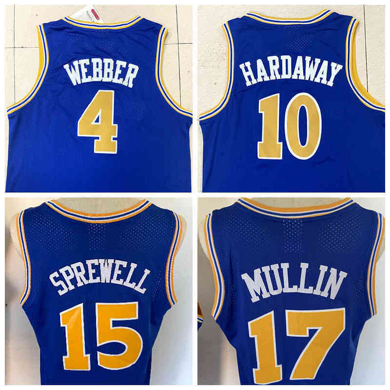 Chris Wholesale #4 Chiris Webber #17 Mullin #15 Latrell Sprewell #10 Tim Hardaway Basketball Jersey All Stitched Mesh Jersey, As picture show
Chris Wholesale #4 Chiris Webber #17 Mullin #15 Latrell Sprewell #10 Tim Hardaway Basketball Jersey All Stitched Mesh Jersey, As picture show