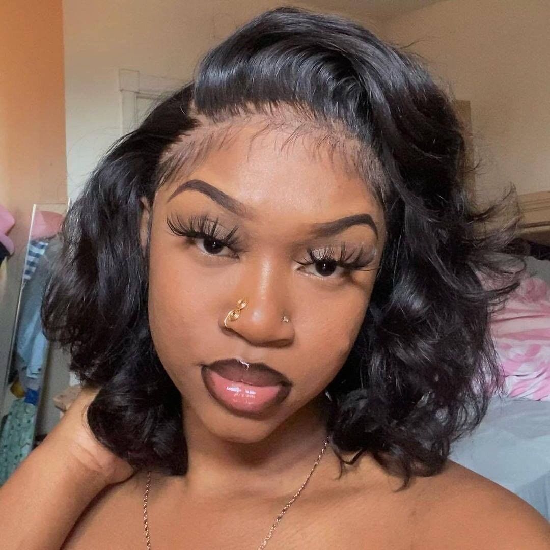 Human Hair Wigs Short Bob Wig For Black Women Brazilian Pre Plucked With Baby Hair Body Wave