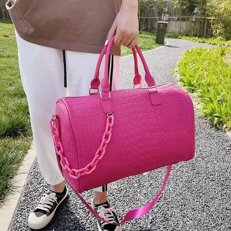 Duffel Bags Summer Large-capacity Travel Bag Trendy Fashion Chain Shoulder Messenger Luggage Candy Color Fitness BagDuffel, Yellow
Duffel Bags Summer Large-capacity Travel Bag Trendy Fashion Chain Shoulder Messenger Luggage Candy Color Fitness BagDuffel, Yellow