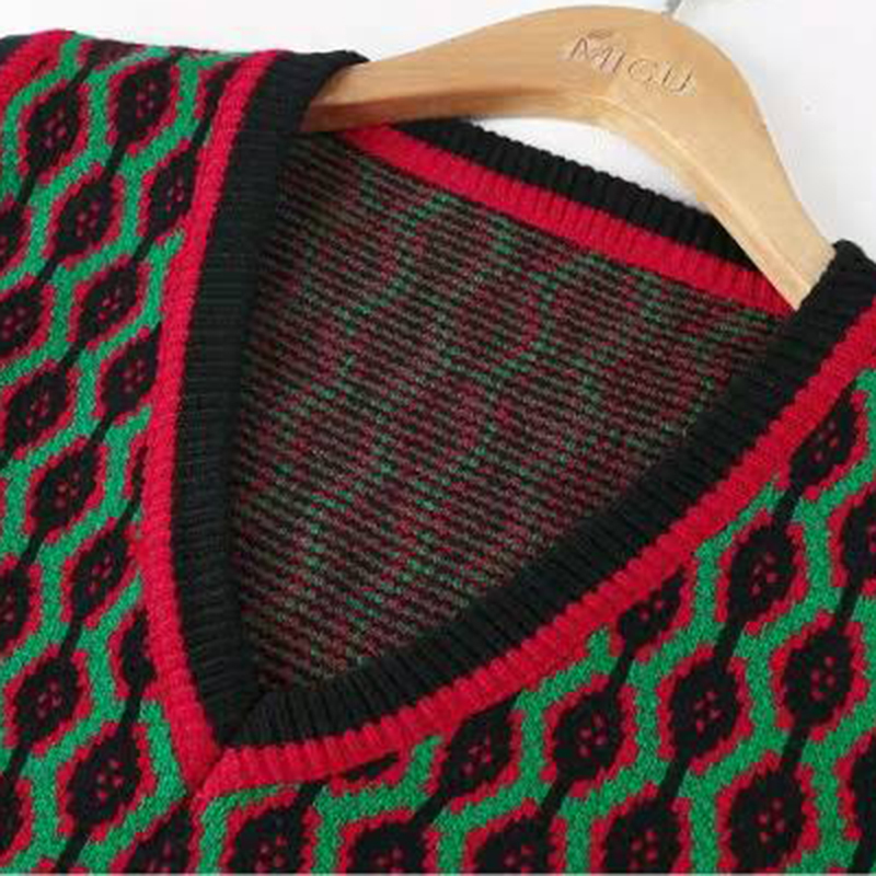 Vintage Autumn Vest Women Winter V Neck Fashion Knit Tank Tops Female Casual Loose Sleeveless jacket For 220325