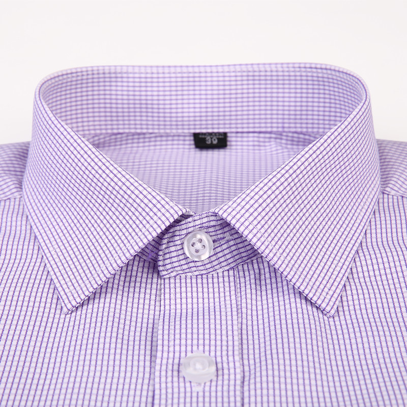 High Quality Men Dress Casual Plaid Stripe Long Sleeved Shirt Male Regular Fit Blue Purple 4XL 5XL 6XL 7XL 8XL Plus Size Shirts 220322