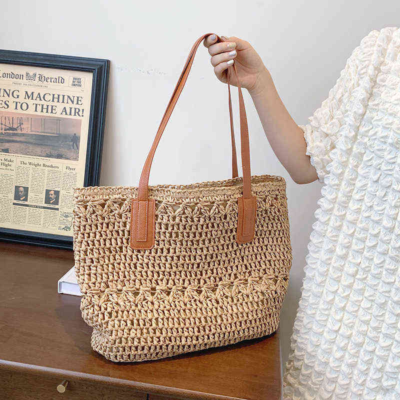 Handbag Summer vacation beach woven bag temperament shoulder bag 2022 new large capacity leisure commuter Tote Bag, Khaki
Handbag Summer vacation beach woven bag temperament shoulder bag 2022 new large capacity leisure commuter Tote Bag, Khaki