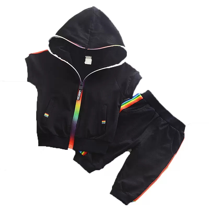 kids designer clothes boys girls outfits children zipper Hoodies+Rainbow stripe pants 2pcs/set summer sportswear baby Clothing Sets, Mix colors;pls message
kids designer clothes boys girls outfits children zipper Hoodies+Rainbow stripe pants 2pcs/set summer sportswear baby Clothing Sets, Mix colors;pls message