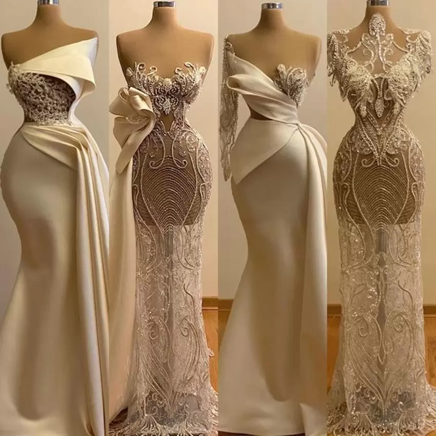 Stylish Women Evening Dresses Formal Mermaid Appliques Satin Long Robe de soriee Party Gowns Vestidos Custom Made BES121