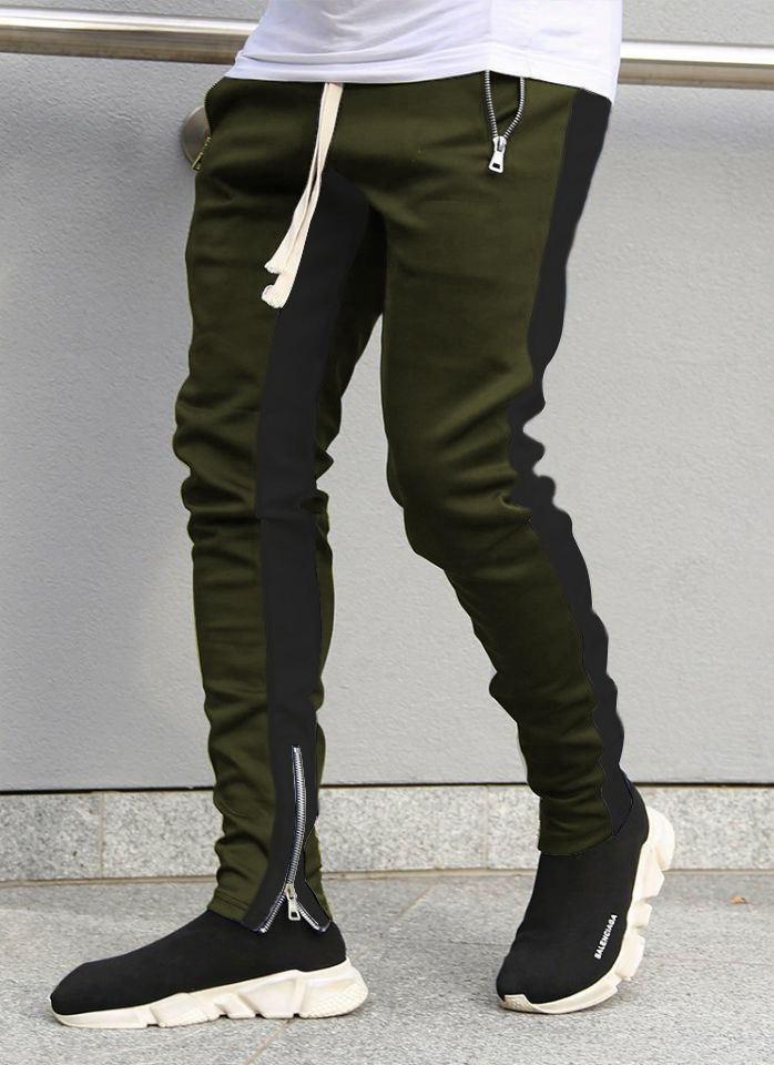 Running Pants Zipper Pocket Striped Sport Jogging Men Joggers Sports Tights Trousers Gym Training Men Clothing