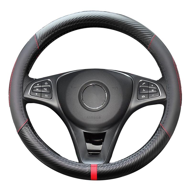 Steering Wheel Covers True Cow Leather Carbon Fiber Universal Anti-skid Car Braid On Cover 37-38CM 14.5"-15" M Hand Bar Protector WrapSteeri
Steering Wheel Covers True Cow Leather Carbon Fiber Universal Anti-skid Car Braid On Cover 37-38CM 14.5"-15" M Hand Bar Protector WrapSteeri