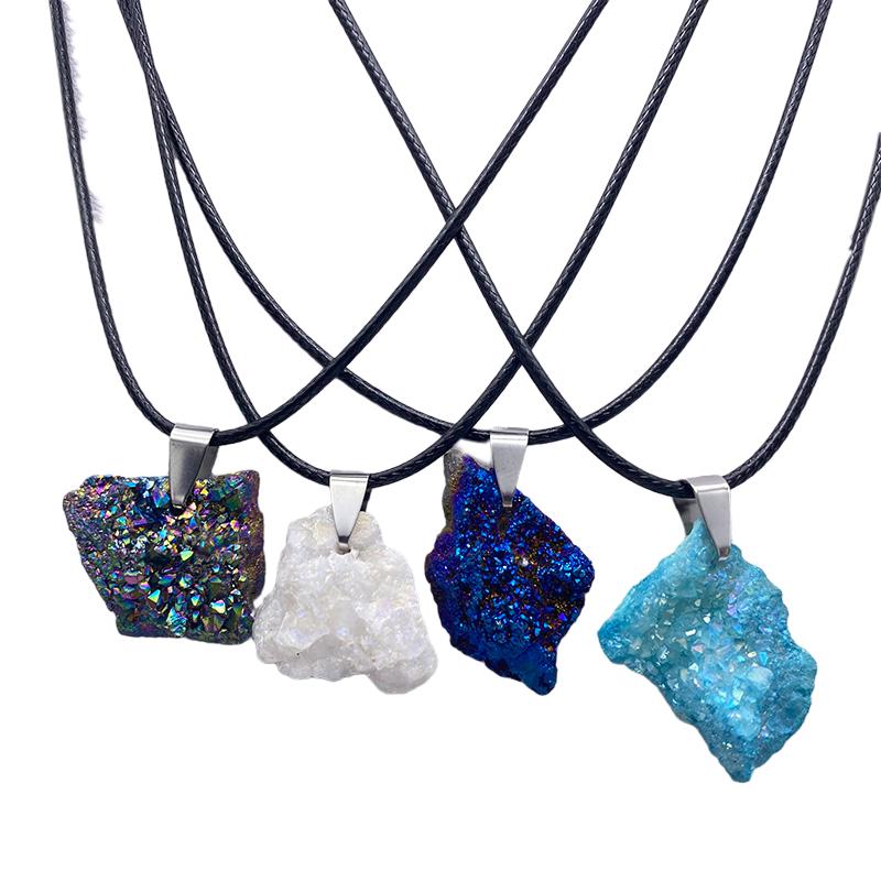 Pendant Necklaces Initial Barrel Druzy Genuine Crystal Irregular DIY Charm Necklace Assorted Color With PU Cord
Pendant Necklaces Initial Barrel Druzy Genuine Crystal Irregular DIY Charm Necklace Assorted Color With PU Cord