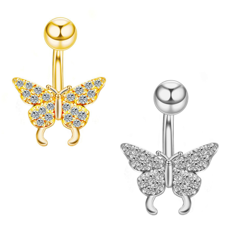Unisex Surgical Steel CZ Butterfly Navel Ring Curved Bar Zircon Body Belly Button Ring
Unisex Surgical Steel CZ Butterfly Navel Ring Curved Bar Zircon Body Belly Button Ring