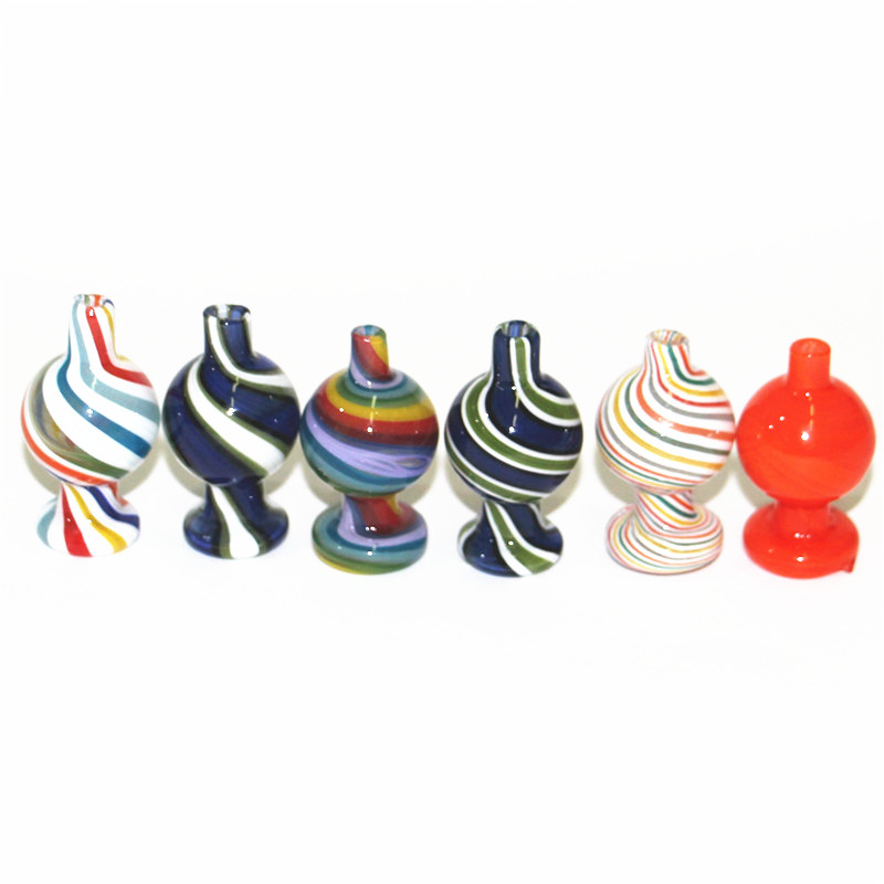 Colored Smoking Tool Glass Bubbles Cap 25mm OD Spinning Carb Caps For Domeless Quartz Banger Nail Dab Rig Water Bong ash catcher