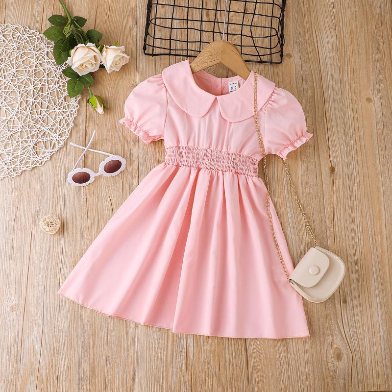Girl's Dresses Kids Girl Princess Doll Collar Puff Sleeve Girls Dress Children's Birthday Party Costume Clothes 4-7 YearGirl's, Multi