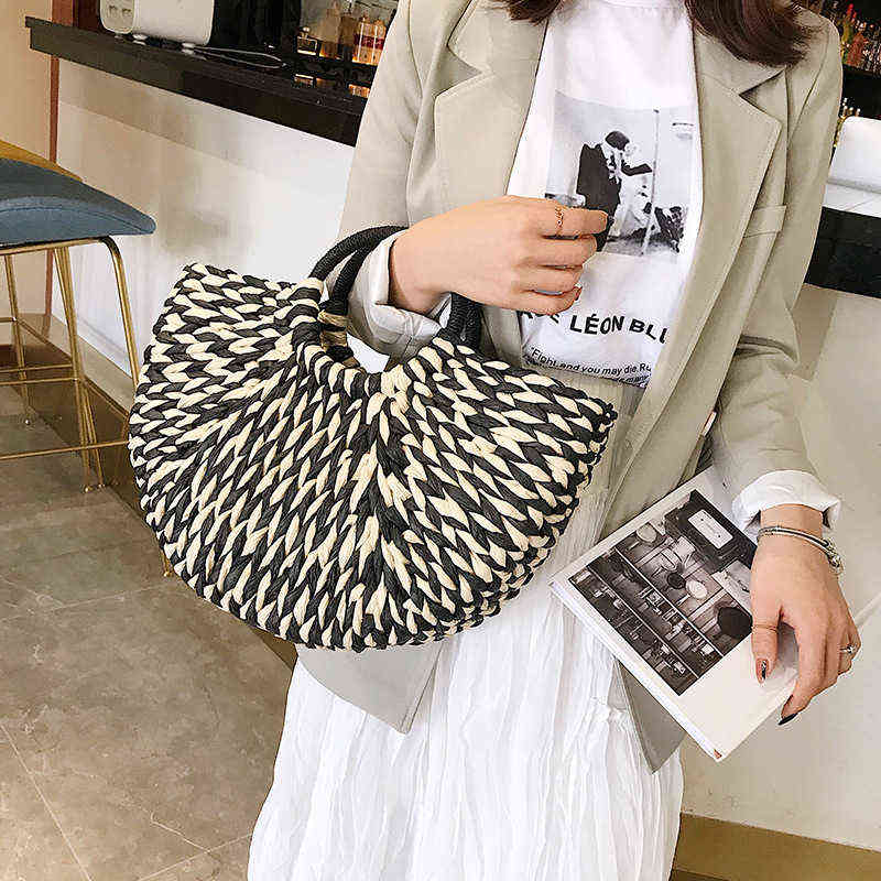 Shopping Bags Summer Semicircle Straw Handbags for Women Bohemia Beach Bags Fashion Shoulder Bag Ladies Shopper Top Handle Bag Purses Ins 220412 220416, Black
Shopping Bags Summer Semicircle Straw Handbags for Women Bohemia Beach Bags Fashion Shoulder Bag Ladies Shopper Top Handle Bag Purses Ins 220412 220416, Black