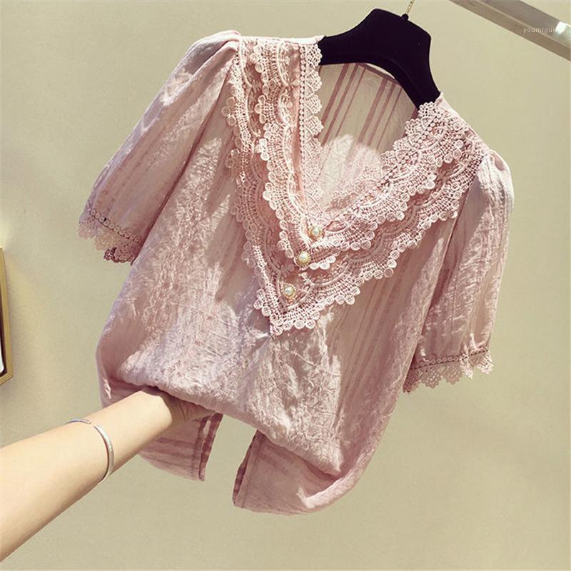 Women's Blouses & Shirts Oversized 5XL Lace Beaded Solid Women Blouse Summer Design 2022 Elegant Office Lady Pulls Outwear Tops, Blue
Women's Blouses & Shirts Oversized 5XL Lace Beaded Solid Women Blouse Summer Design 2022 Elegant Office Lady Pulls Outwear Tops, Blue