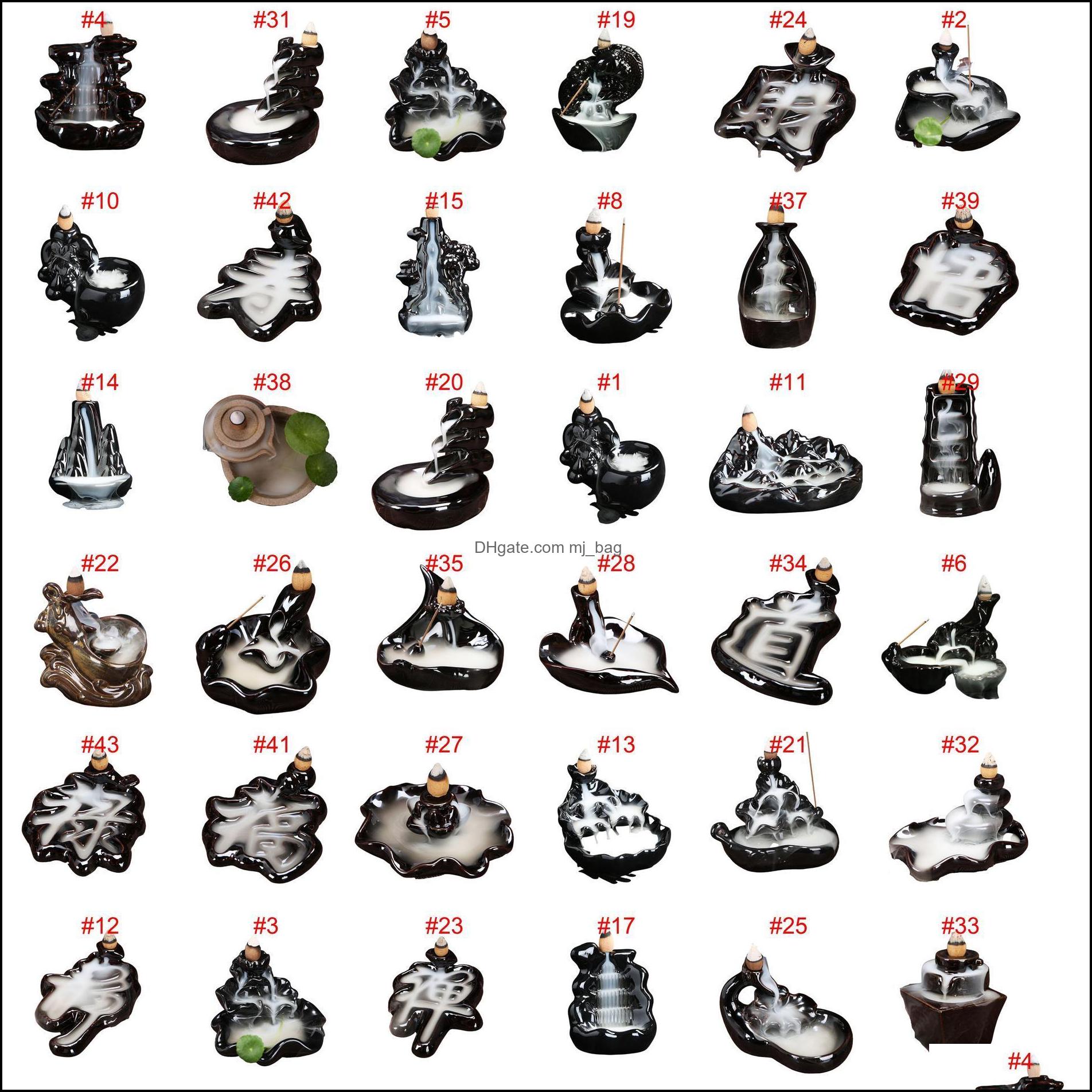 Home Fragrances Decor Garden 38 Style Ceramic Glaze Waterfall Backflow Incense Burner Censer Holder Cones Stick Smoke Cone
Home Fragrances Decor Garden 38 Style Ceramic Glaze Waterfall Backflow Incense Burner Censer Holder Cones Stick Smoke Cone