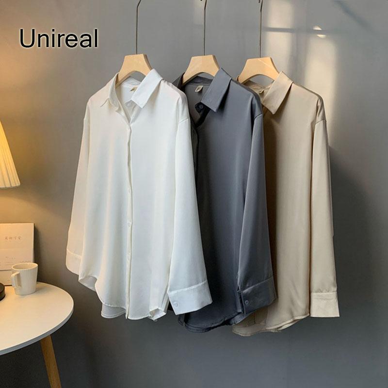 Women's Blouses & Shirts Unireal 2022 Spring Women Satin Shirt Blouse Long Sleeve Solid Casual Loose Female Vintage Tops, Black
Women's Blouses & Shirts Unireal 2022 Spring Women Satin Shirt Blouse Long Sleeve Solid Casual Loose Female Vintage Tops, Black