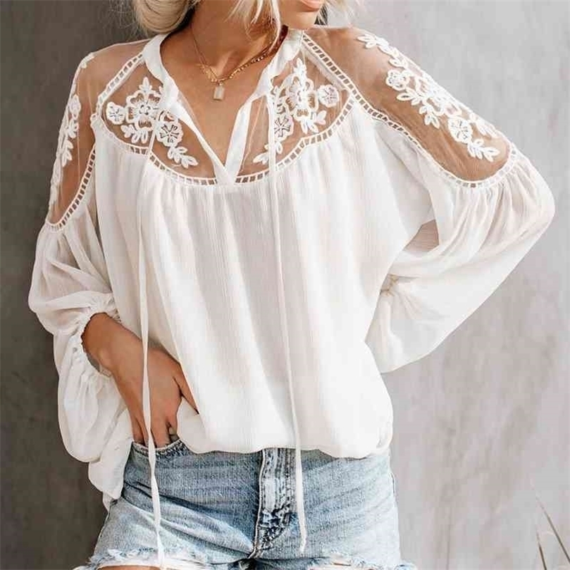 Women' White Chiffon Mesh Lace Blouse Tops Black Lantern Long Sleeve Transparent Womens Blouses Summer Spring Chic Shirts 210326
Women' White Chiffon Mesh Lace Blouse Tops Black Lantern Long Sleeve Transparent Womens Blouses Summer Spring Chic Shirts 210326