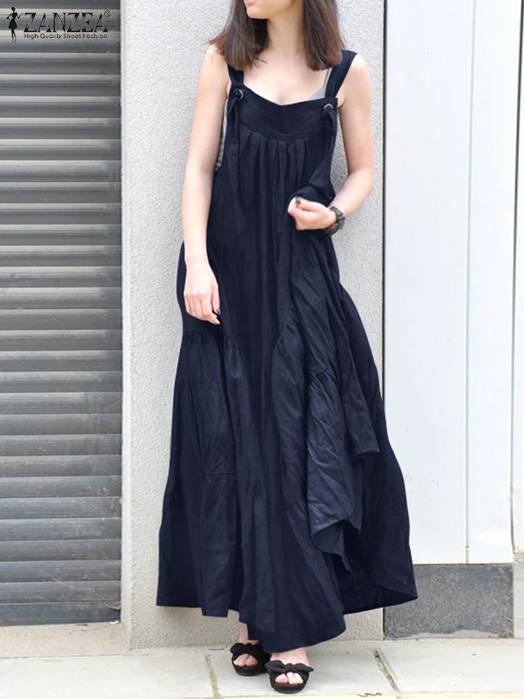 Casual Dresses Fashion Summer Overalls Dress Women Straps Solid Maxi Long Sundress Ruffles A-line Vestidos Sarafans Robe FemmeCasual, Wine red
Casual Dresses Fashion Summer Overalls Dress Women Straps Solid Maxi Long Sundress Ruffles A-line Vestidos Sarafans Robe FemmeCasual, Wine red