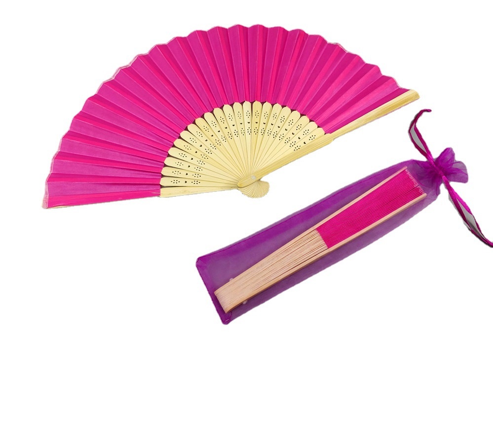 40 pcs/lot Personalized Print Engrave Wedding Favor Silk Fan Customized Name Cloth Hand Fan Gift