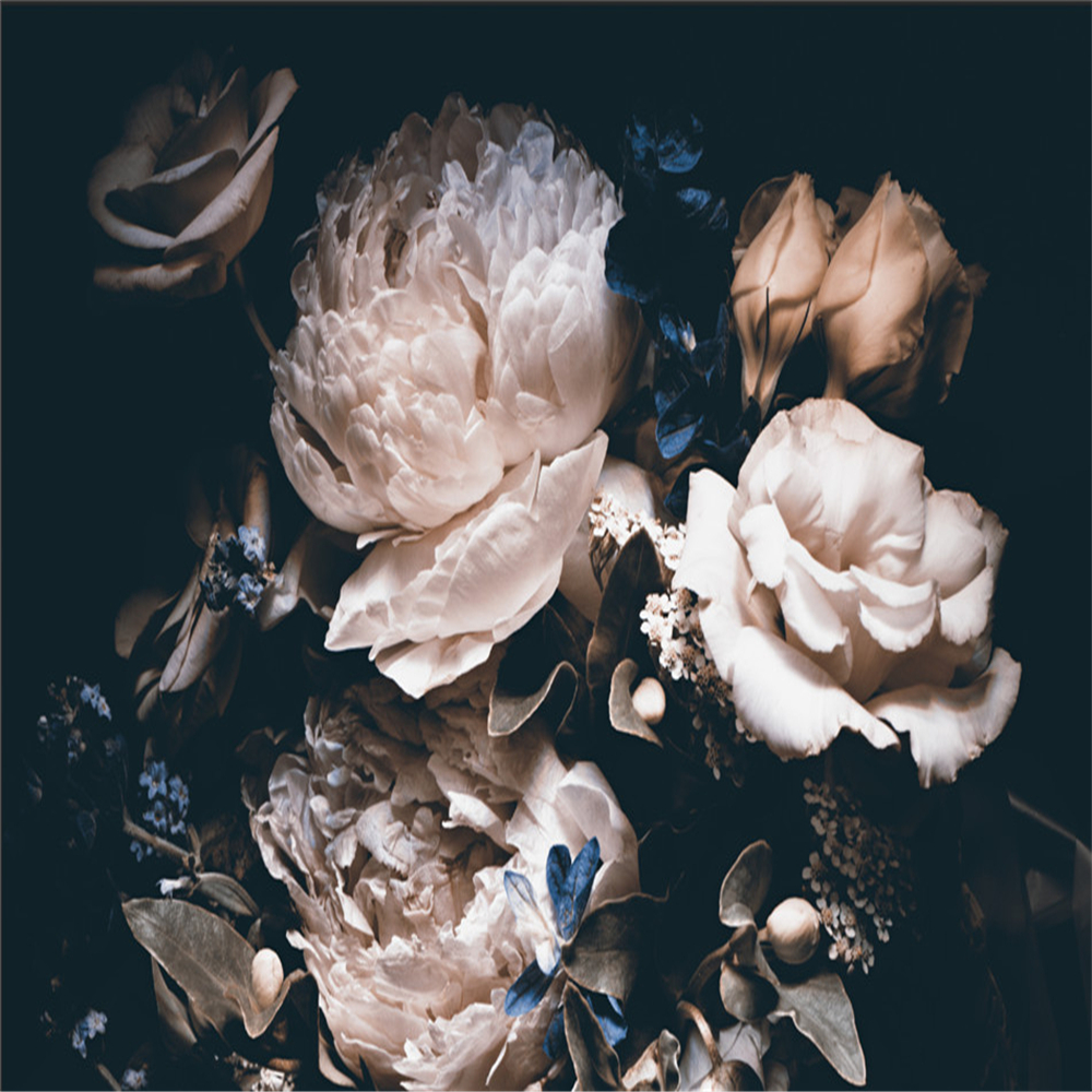 Custom 3D Photo Wallpaper Flowers Dark Background Mural for Living Room Bedroom Wall Papers Home Decor