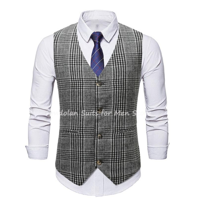 Men's Vests Black/Grey/Beige Men Vest Plaid Man's Clothing Wedding Business Tailored Waistcoat Casual Slim Fit Only 1 Groosmen Wear, As picture
Men's Vests Black/Grey/Beige Men Vest Plaid Man's Clothing Wedding Business Tailored Waistcoat Casual Slim Fit Only 1 Groosmen Wear, As picture