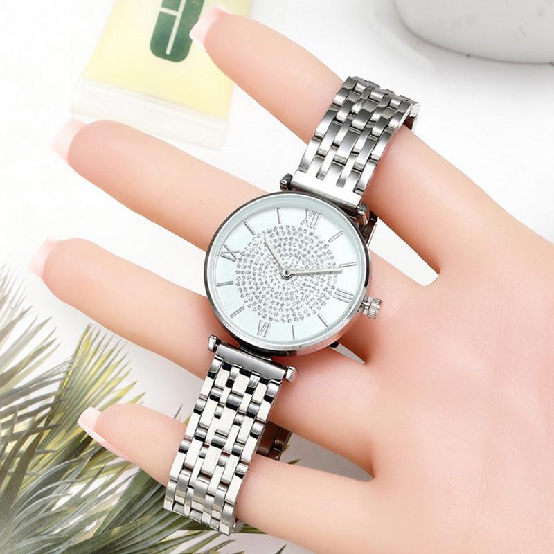 Wristwatches Luxury Crystal Women Bracelet Watches Top Brand Fashion Rhinestones Ladies Quartz Watch Steel Female Montre Femme, Silver
Wristwatches Luxury Crystal Women Bracelet Watches Top Brand Fashion Rhinestones Ladies Quartz Watch Steel Female Montre Femme, Silver