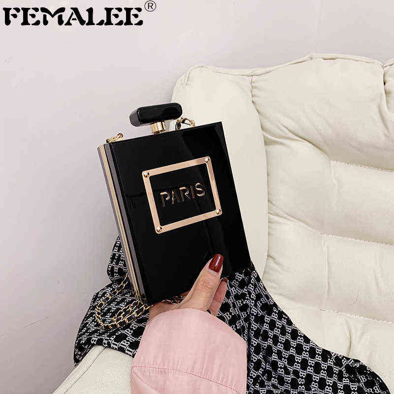 Personality Women Acrylic Clear Perfume Evening Bags 2021 Transparent PVC Small Chains Shoulder Purses Party Handbags for Women