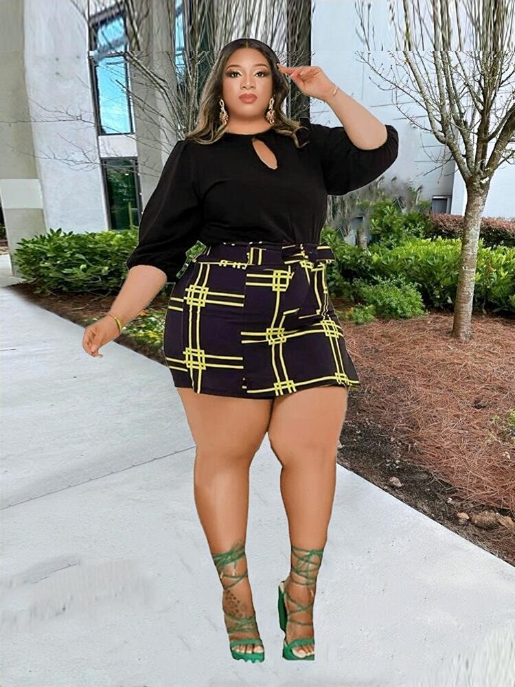 Women's Plus Size Tracksuits Woman Clothing Knit Two Piece Set Long Sleeve Crop Lady Female Casual Sexy Plaid Skirt Wholesale Bulk DropWomen, Black
Women's Plus Size Tracksuits Woman Clothing Knit Two Piece Set Long Sleeve Crop Lady Female Casual Sexy Plaid Skirt Wholesale Bulk DropWomen, Black