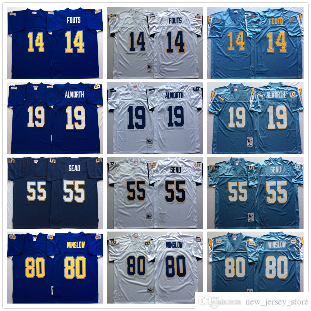 NCAA Vintage Mitchell and Ness Football 55 Junior Seau Jerseys Retro Stitch 14 Dan Fouts 19 Lance Alworth 80 Kellen Winslow Jersey College Blue White, Same as picture
NCAA Vintage Mitchell and Ness Football 55 Junior Seau Jerseys Retro Stitch 14 Dan Fouts 19 Lance Alworth 80 Kellen Winslow Jersey College Blue White, Same as picture