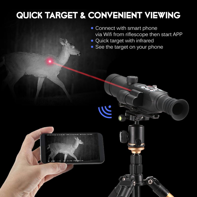 WANNEY Full Color Night Vision Telescope Monocular Nights Scope Digital Rang Finder Ballistic Computer 1080p 220727