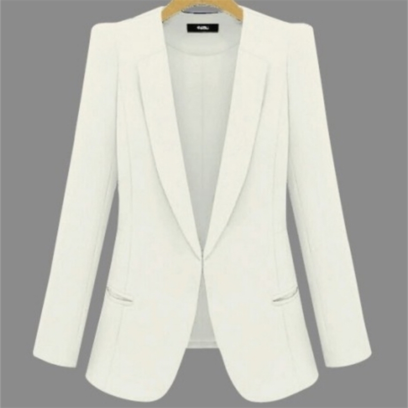 New Plus Size Womens Business Suits Spring Autumn Allmatch women Blazers Jackets Short Slim longsleeve Blazer Women Suit T200319