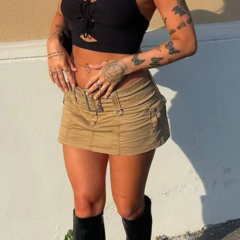 Vintage Casual Hight Streetwear Denim Mini Skirt Harajuku Y2k Kawaii Waist Sexy Lady Fairy Grunge Gothic Clothes 220322