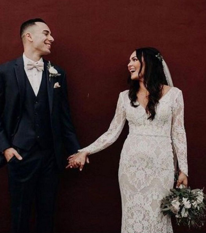 Half Sleeve Bohemian Wedding Dresses 2022 Full Lace Backless V-neck Beach Boho Bridal Gowns vestidos noiva praia Cheap pastrol