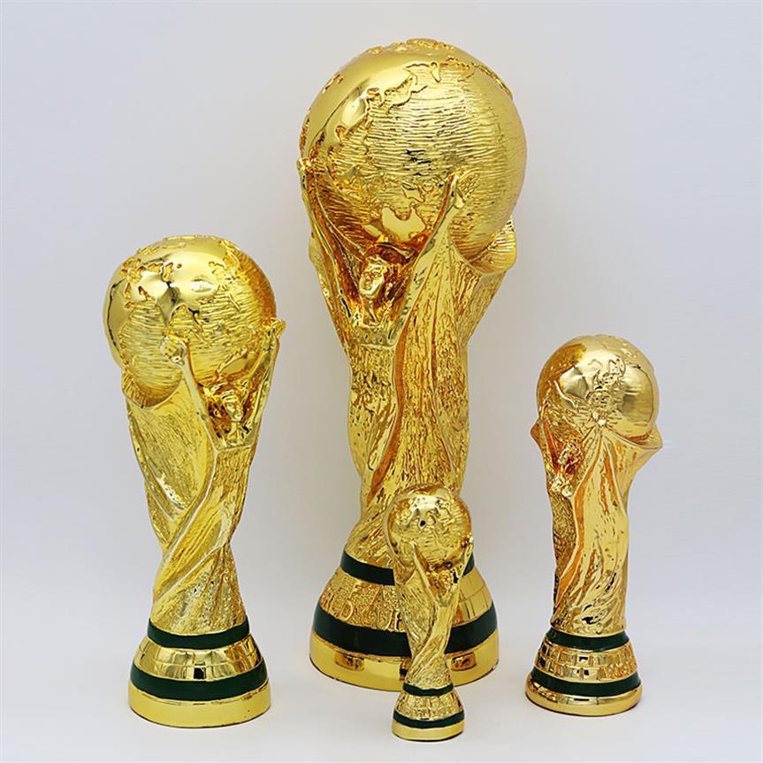 

Golden Resin World Cup Football Trophy Soccer Craft Champion Souvenir Mascot Fan Gifts Office Home Decoration220s
