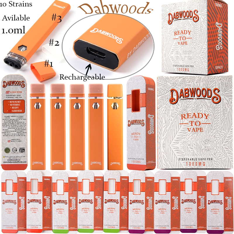 1.0ml DabWoods E Cigarettes Cartridges Packaging Rechargeable 10 Strains Avilable Disposable Vape Pens Vaporizer Preheat With Bottom Micro USB Connector
1.0ml DabWoods E Cigarettes Cartridges Packaging Rechargeable 10 Strains Avilable Disposable Vape Pens Vaporizer Preheat With Bottom Micro USB Connector