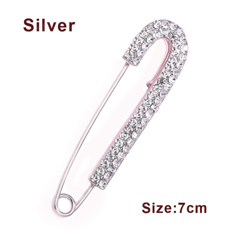 Rhinestones Safety Pin Brooches Bow Large Pins Brooch For Women Dress Sweater Gold Plating Crystals Elegant Brooches Jewelry