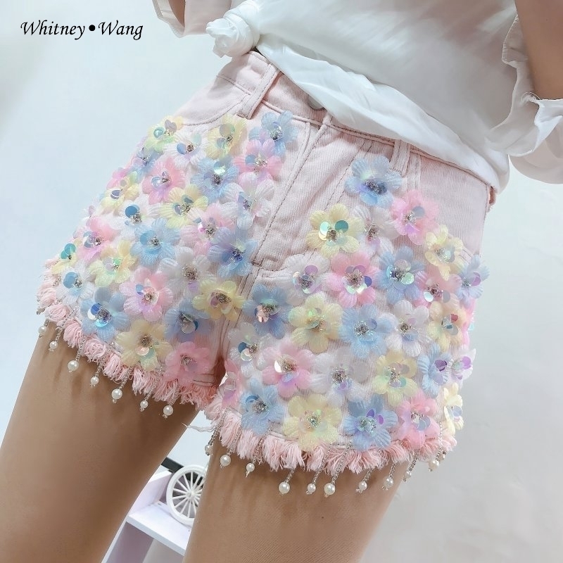 WHITNEY WANG Shorts Summer Fashion Streetwear Sequins Florals Beading Tassel Denim Shorts Women Jeans Plus Size 5XL Y200822, White
WHITNEY WANG Shorts Summer Fashion Streetwear Sequins Florals Beading Tassel Denim Shorts Women Jeans Plus Size 5XL Y200822, White