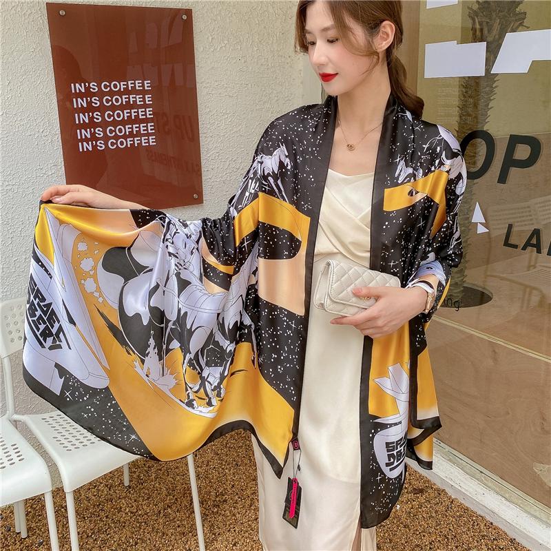 Scarves Luxury Silk Scarf For Women Print Large 180*90cm Spring Trave Shawl Wraps Wram Foulard Pahmina Headscarves Hijab Echarpe 2022
Scarves Luxury Silk Scarf For Women Print Large 180*90cm Spring Trave Shawl Wraps Wram Foulard Pahmina Headscarves Hijab Echarpe 2022