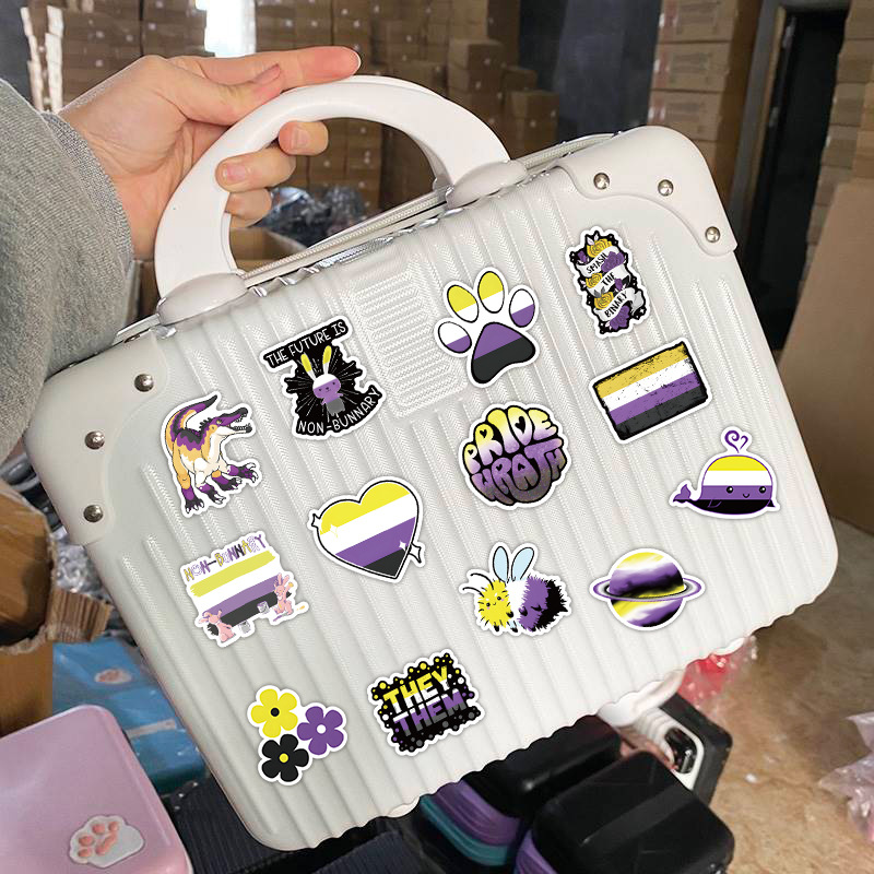 60Pcs Nonbinary Pride Stickers Graffiti Kids Toy Skateboard car Motorcycle Bicycle Sticker Decals Wholesale