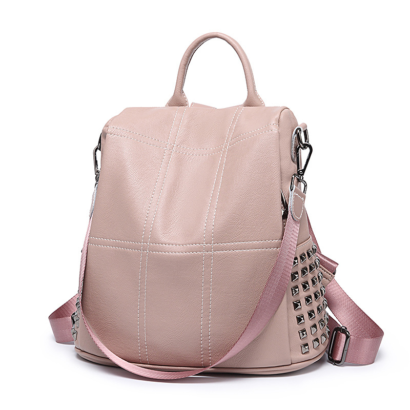 Pink Color Backpack Female Leather Rivet Bag for School Anti Theft Famous Brand Backpacks Women Arrival Designer Bag, Black
Pink Color Backpack Female Leather Rivet Bag for School Anti Theft Famous Brand Backpacks Women Arrival Designer Bag, Black
