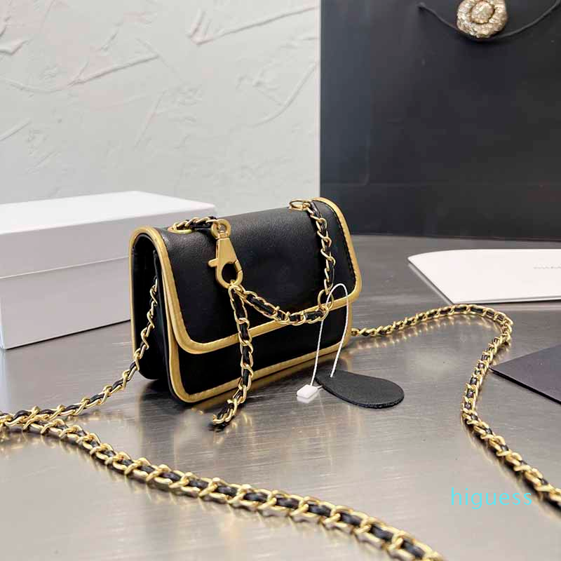 14CM Mini Flap Crossbody Designers Bags Black Genuine Leather Wallets Designer Women Gold-Tone Metal Hardware Chain Coin Purse Card Holder, Split
14CM Mini Flap Crossbody Designers Bags Black Genuine Leather Wallets Designer Women Gold-Tone Metal Hardware Chain Coin Purse Card Holder, Split
