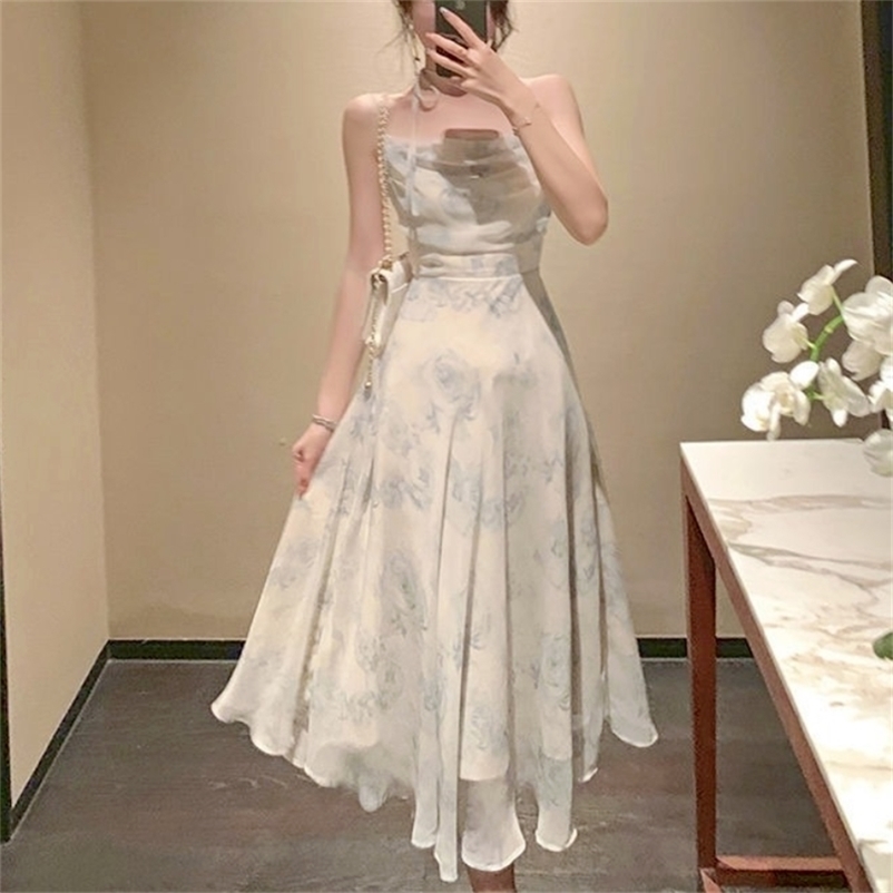 Summer Party Midi Elegant Dress Women Strap Sexy Design High Wasit Vintage Casual Sleeveless Chiffon Sweet 220614, Short strap dress
Summer Party Midi Elegant Dress Women Strap Sexy Design High Wasit Vintage Casual Sleeveless Chiffon Sweet 220614, Short strap dress