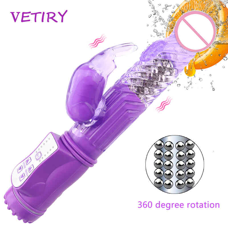 Massager Sexy Toys Dildo Rabbit Vibrator Rotation Vibration Clitoris Stimulation G-spot Sex for Women Masturbation Double